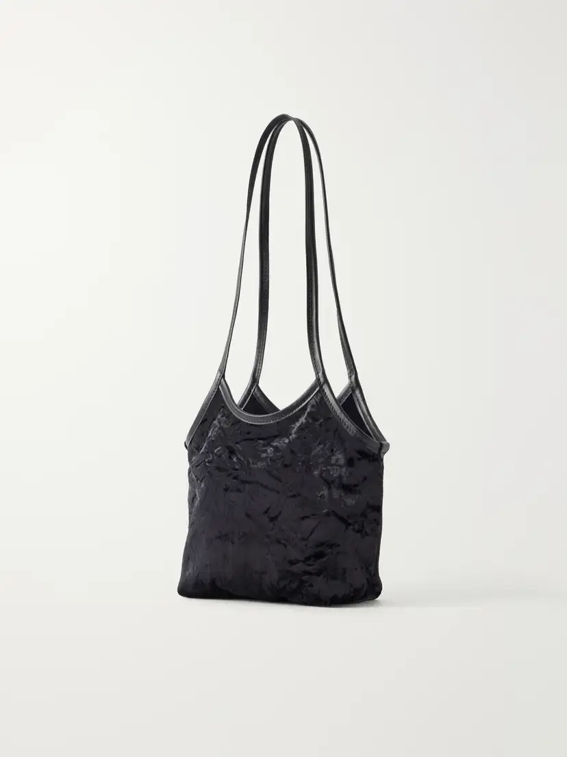 Valesque Cami Small Leather-trimmed Velvet Shoulder Bag | Thumbnail 4 Valesque Cami Small Leather-trimmed Velvet Shoulder Bag | Thumbnail 4