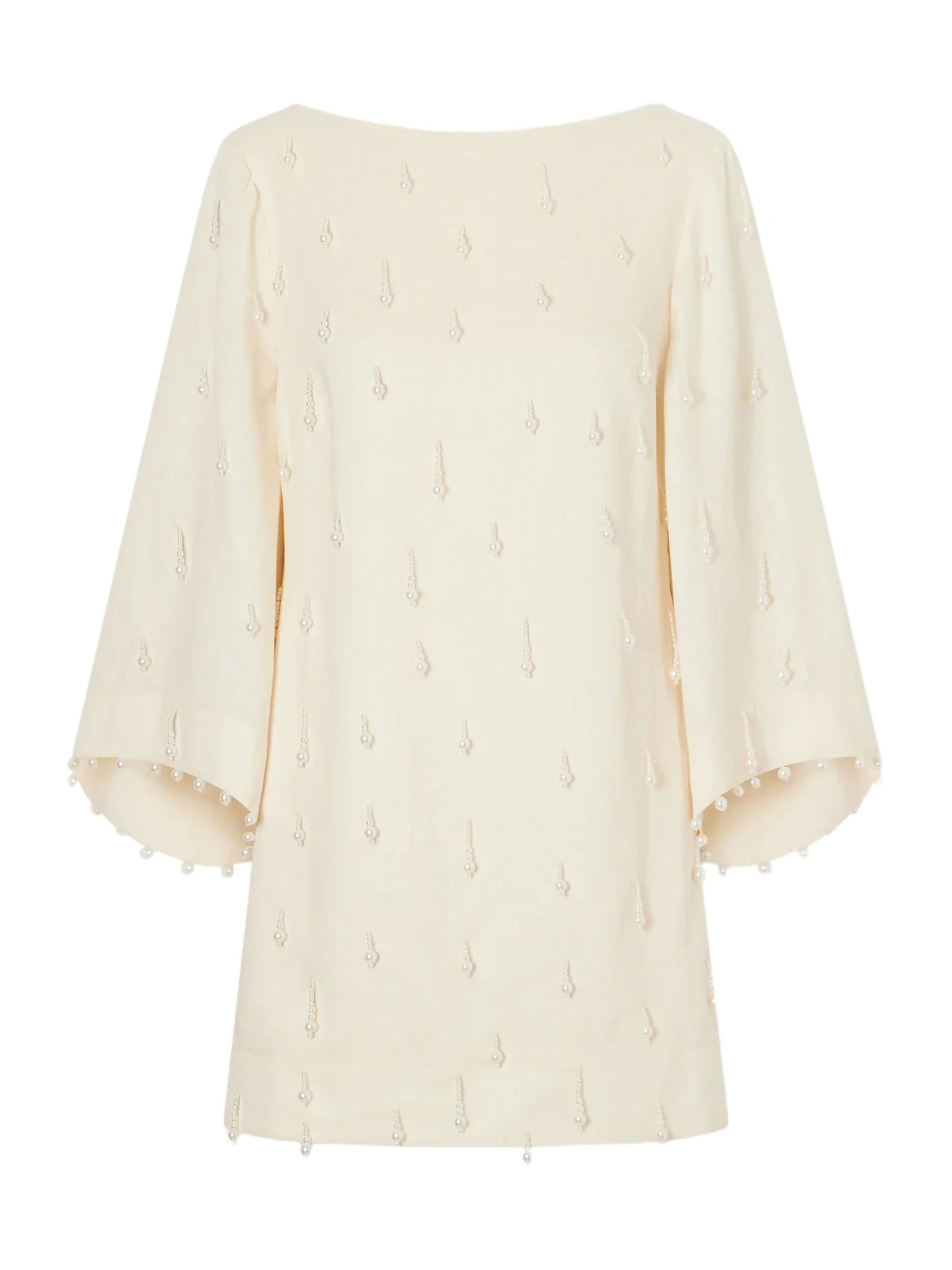 Lo Aprendido Embellished Linen Mini Dress