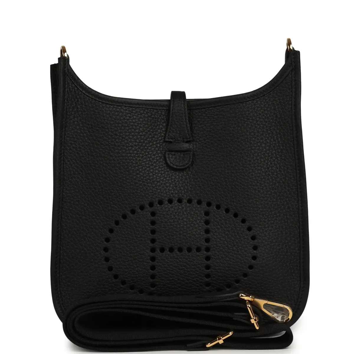 HERMÈS Hermes Evelyne 23 Black Clemence Gold Hardware | Image 1 HERMÈS Hermes Evelyne 23 Black Clemence Gold Hardware | Image 1