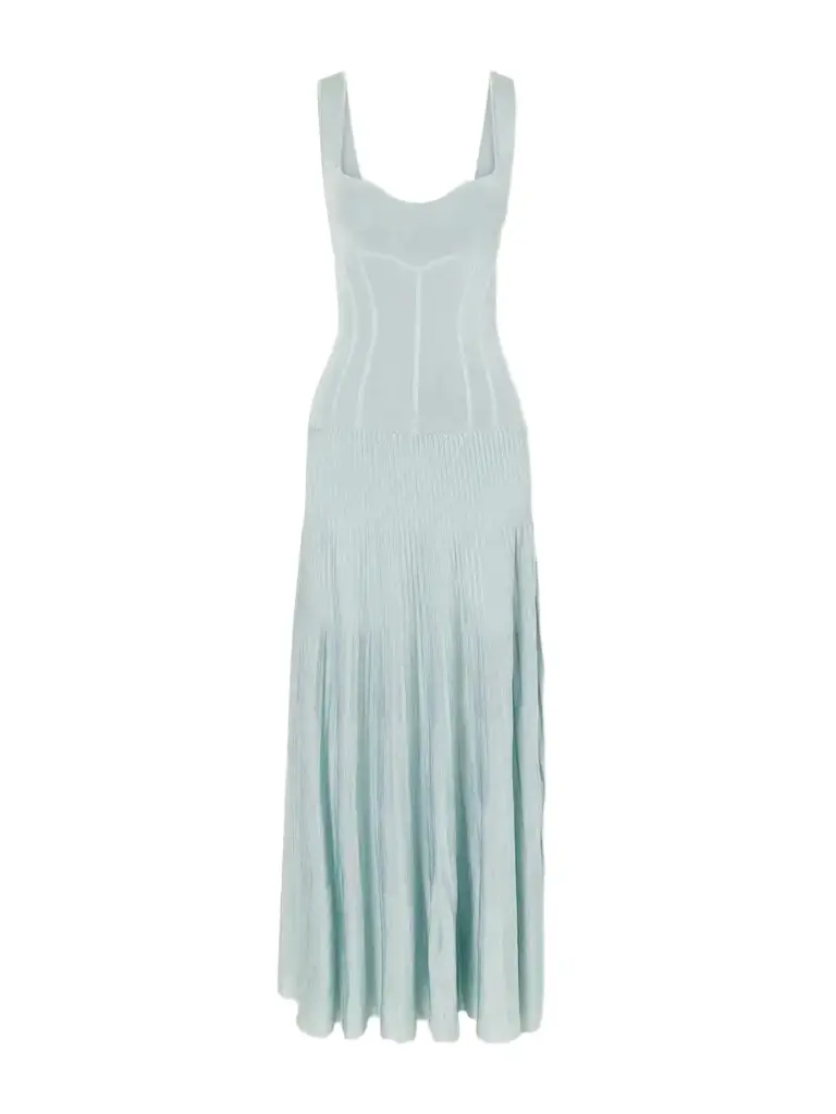 Galvan Aurelia Ribbed Woven Gown