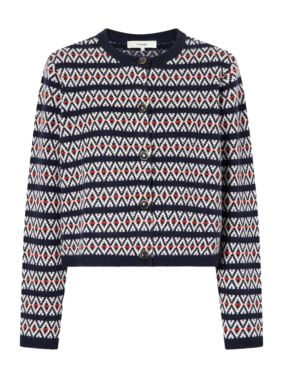 The Cashmere Cardi Intarsia Wool And Cashmere-blend Cardigan - Blue The Cashmere Cardi Intarsia Wool And Cashmere-blend Cardigan - Blue