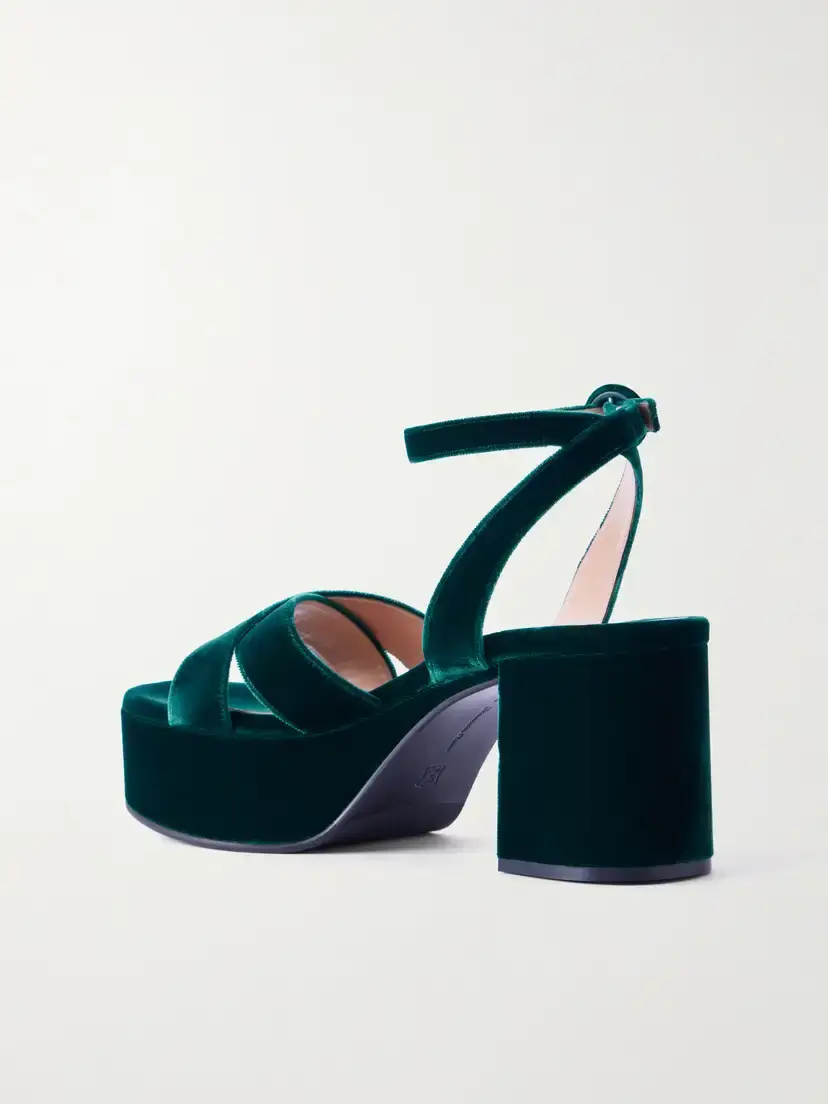 Gianvito Rossi 35 Velvet Sandals | Thumbnail 3 Gianvito Rossi 35 Velvet Sandals | Thumbnail 3