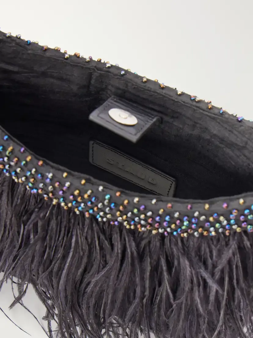 Staud Winslow Bead And Feather-embellished Silk Shoulder Bag | Thumbnail 6 Staud Winslow Bead And Feather-embellished Silk Shoulder Bag | Thumbnail 6
