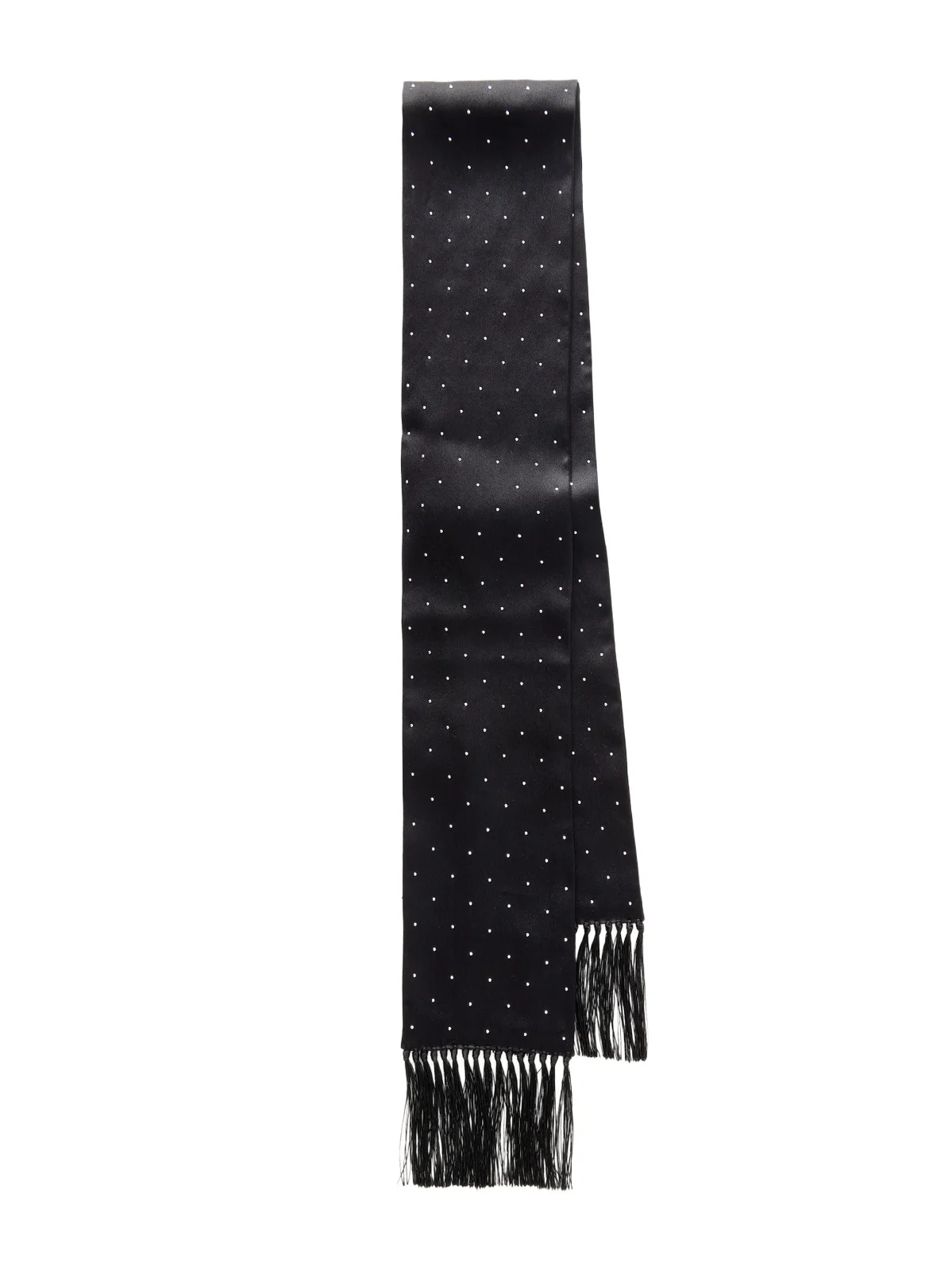Fringed Crystal-embellished Silk-satin Scarf Fringed Crystal-embellished Silk-satin Scarf