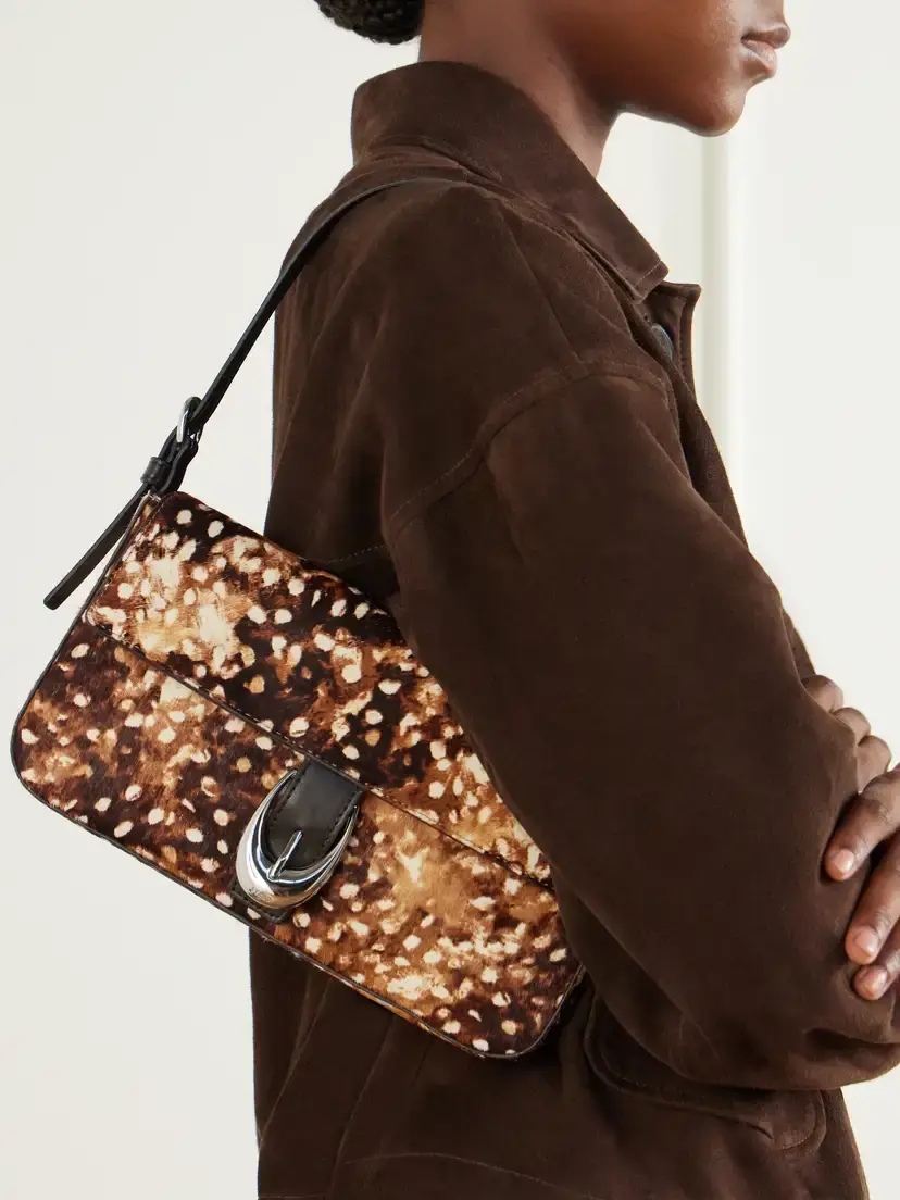 Staud Harlow Animal-printed Calf Hair Shoulder Bag | Thumbnail 2 Staud Harlow Animal-printed Calf Hair Shoulder Bag | Thumbnail 2