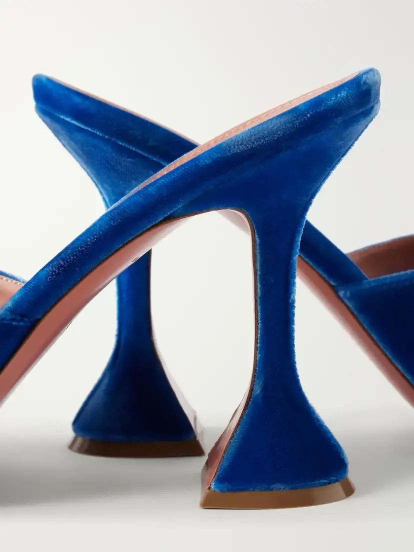 Amina Muaddi Lupita 95 Velvet Mules | Thumbnail 5 Amina Muaddi Lupita 95 Velvet Mules | Thumbnail 5