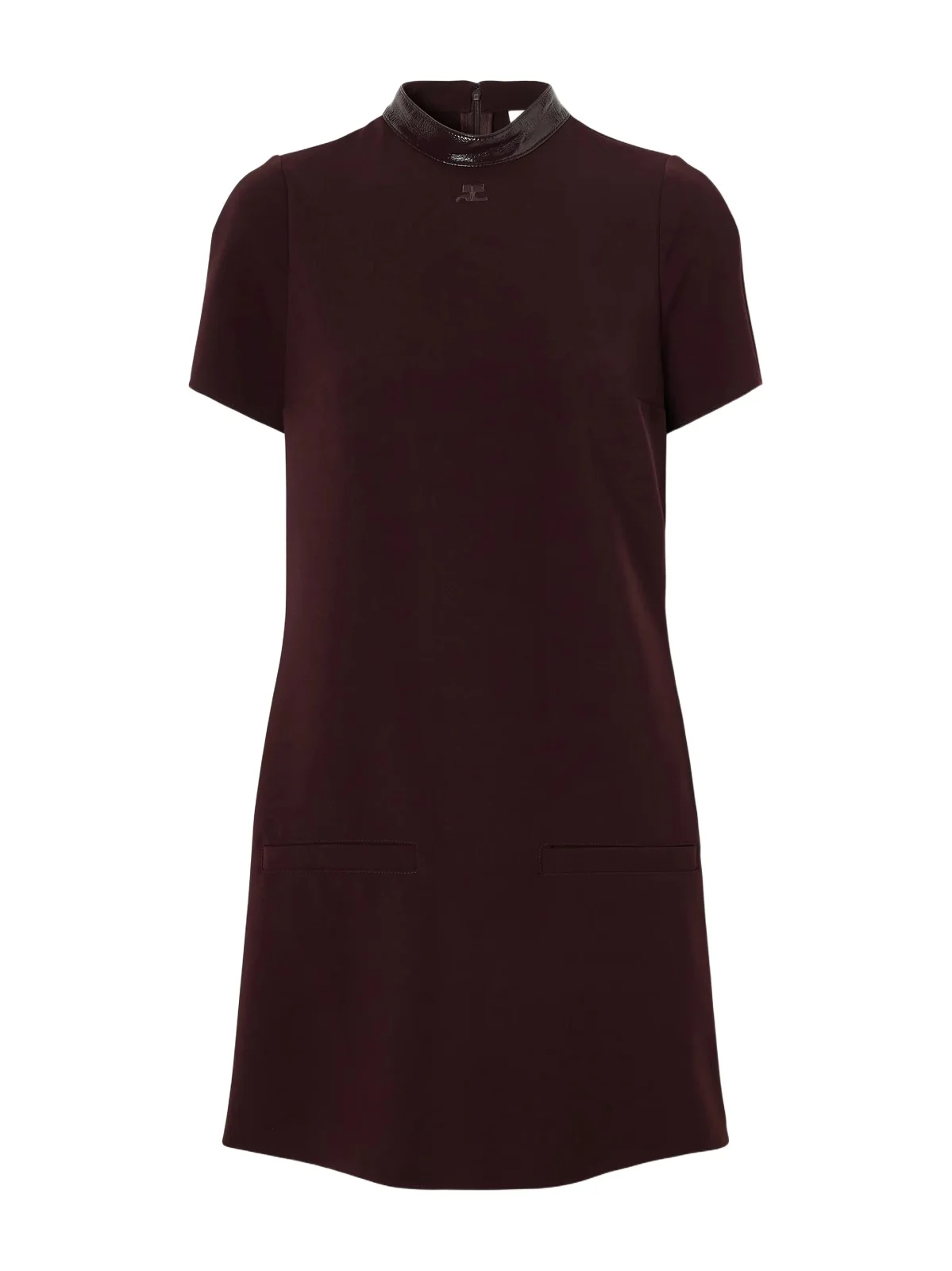 Courrèges Vinyl-trimmed Logo-embroidered Crepe Mini Dress