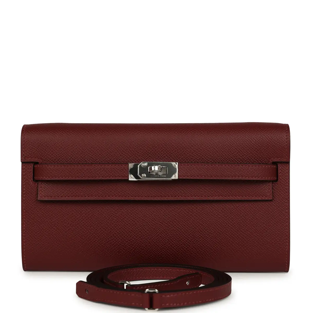 HERMÈS Hermes Kelly Wallet To Go Rouge H Epsom Palladium Hardware | Image 1 HERMÈS Hermes Kelly Wallet To Go Rouge H Epsom Palladium Hardware | Image 1