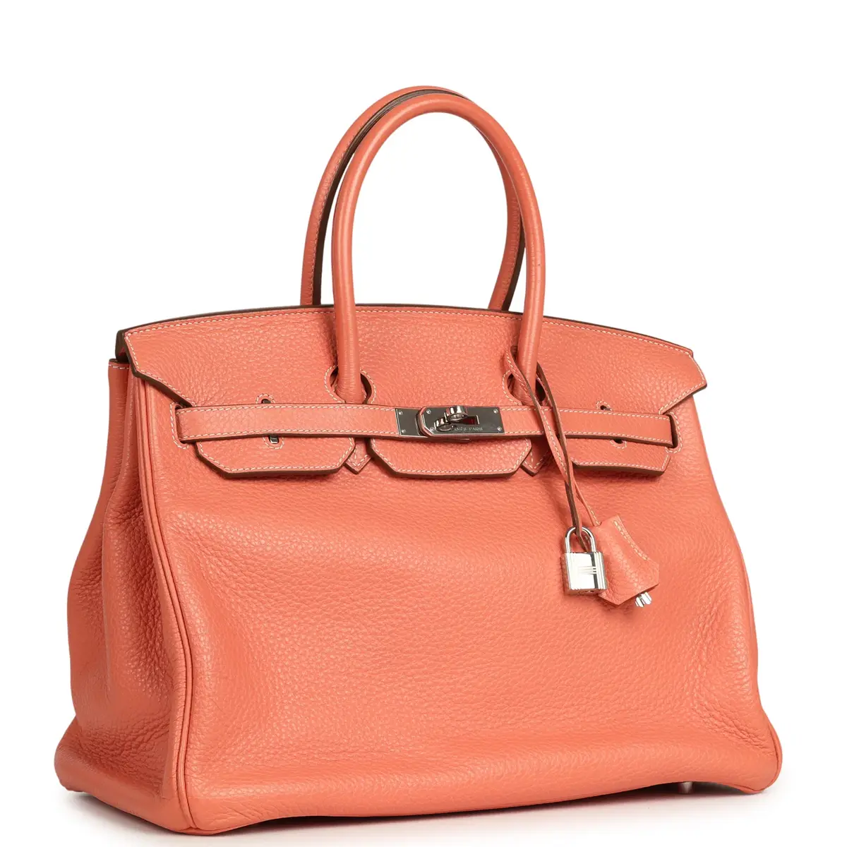 HERMÈS Pre-owned Hermes Birkin 35 Crevette Clemence Palladium Hardware | Thumbnail 2 HERMÈS Pre-owned Hermes Birkin 35 Crevette Clemence Palladium Hardware | Thumbnail 2