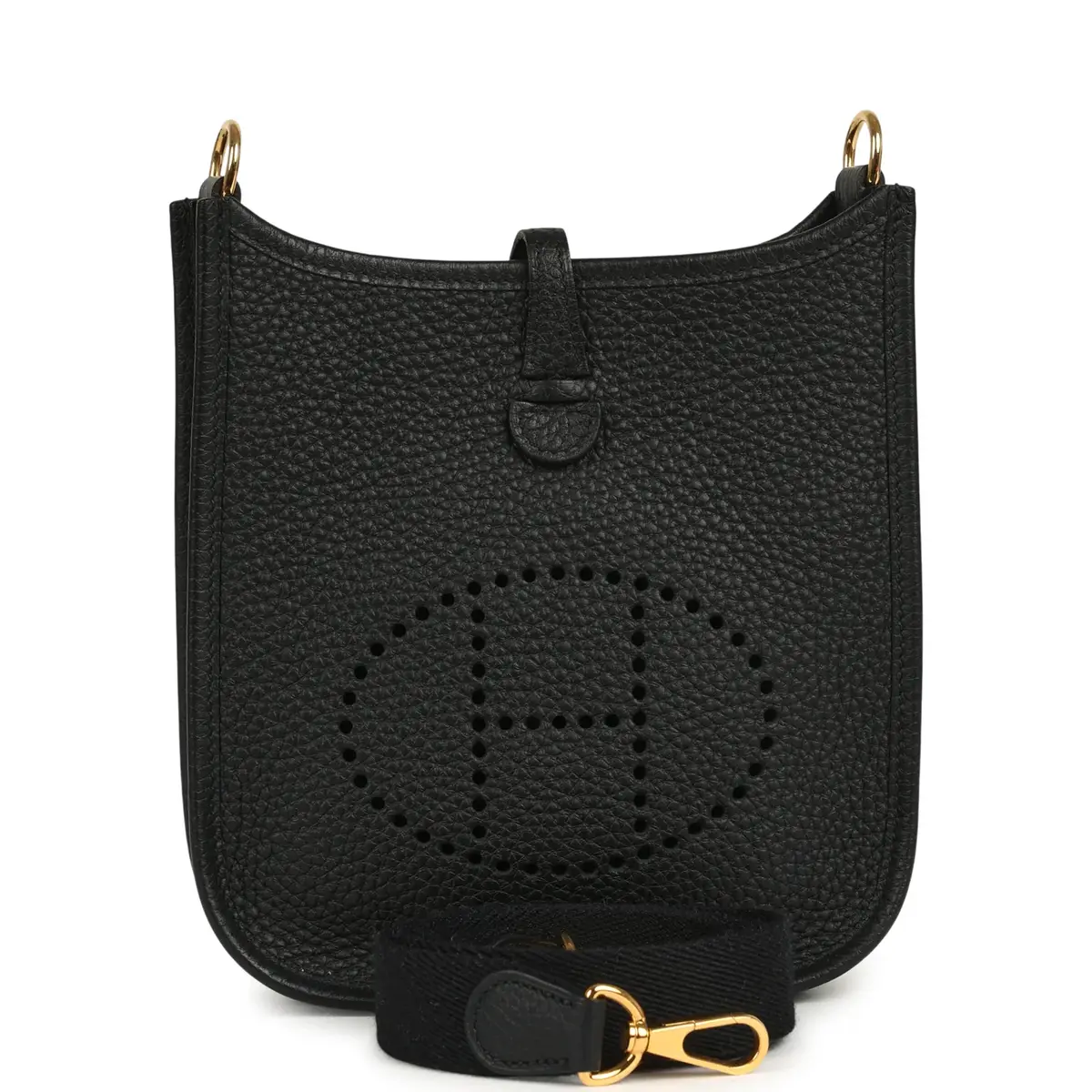HERMÈS Pre-owned Hermes Evelyne TPM Black Clemence Gold Hardware | Image 1 HERMÈS Pre-owned Hermes Evelyne TPM Black Clemence Gold Hardware | Image 1