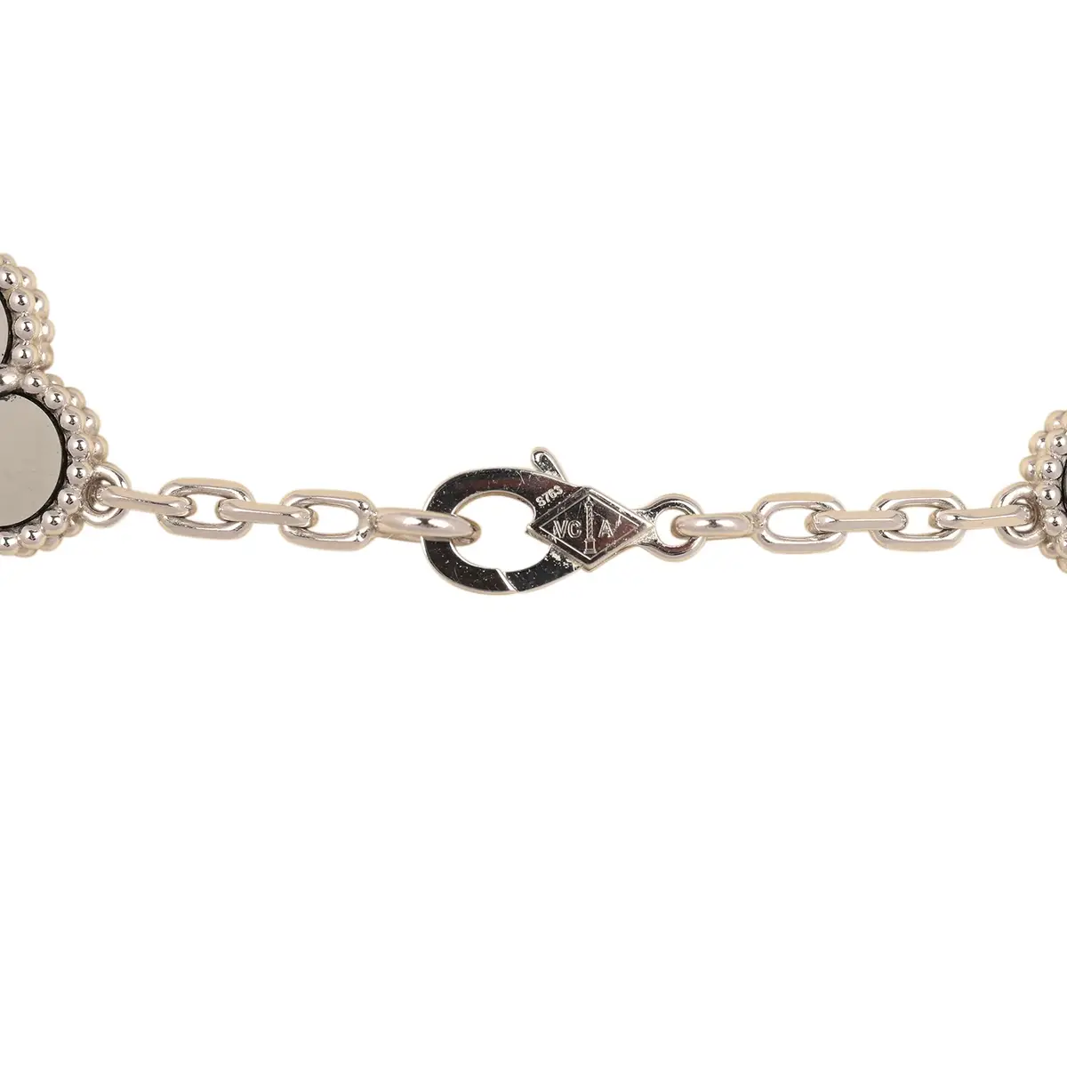 Van Cleef & Arpels Pre-owned Van Cleef & Arpels Vintage Alhambra 20 Motif Long Necklace Onyx 18K White Gold | Thumbnail 3