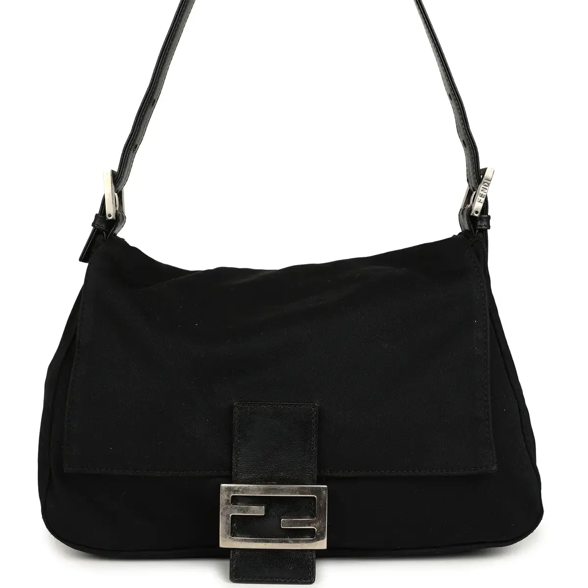 Fendi Vintage Fendi Mama Baguette Bag Black Jersey Silver Hardware | Image 1 Fendi Vintage Fendi Mama Baguette Bag Black Jersey Silver Hardware | Image 1