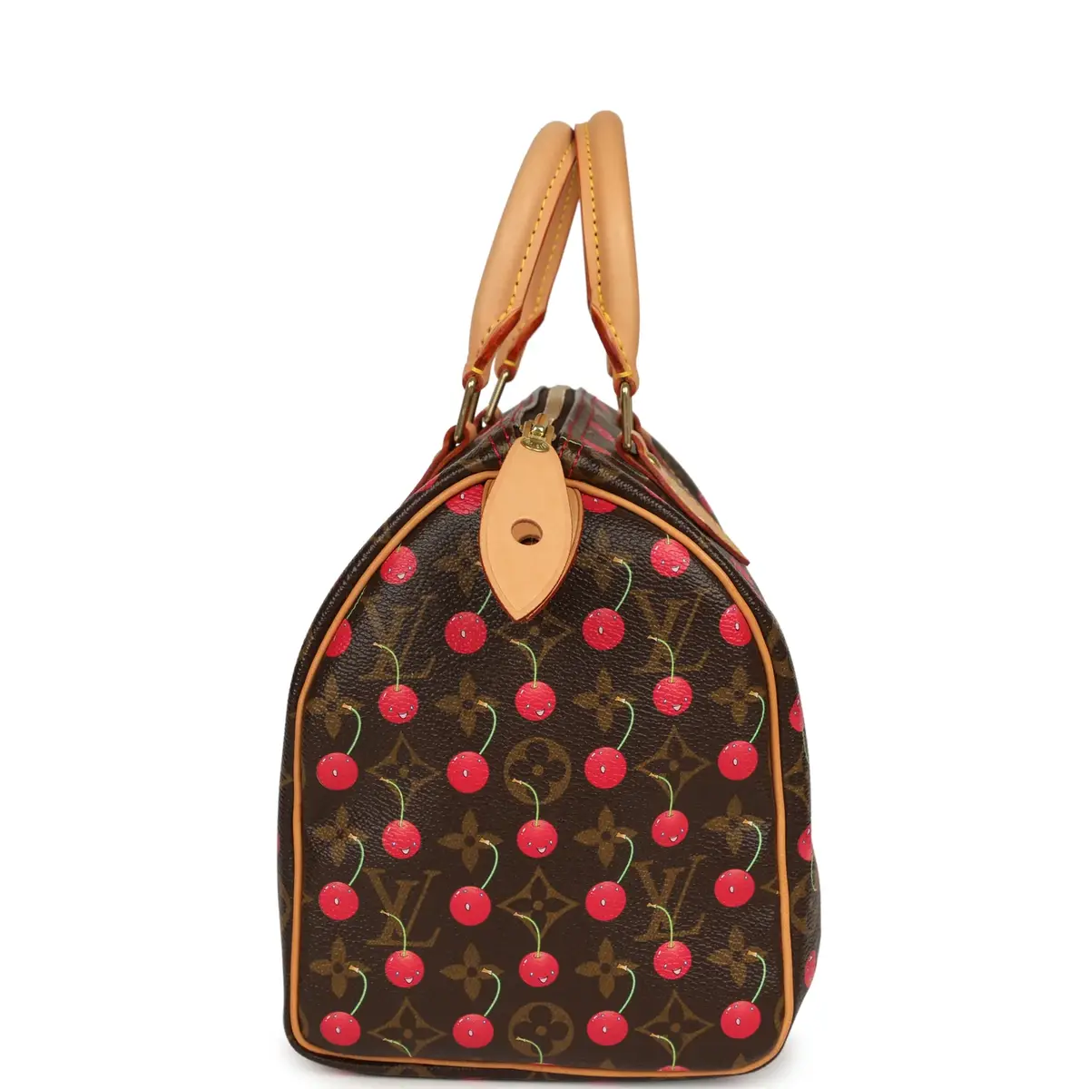 Louis Vuitton Vintage Louis Vuitton x Takashi Murkami Cheries Speedy 25 Brown and Red Cherry Monogram Gold Hardware | Thumbnail 3 Louis Vuitton Vintage Louis Vuitton x Takashi Murkami Cheries Speedy 25 Brown and Red Cherry Monogram Gold Hardware | Thumbnail 3