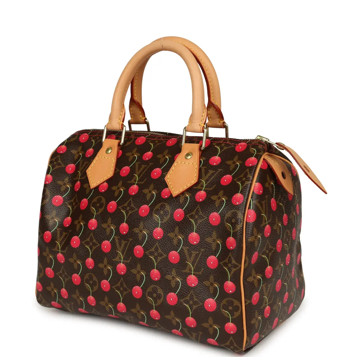 Louis Vuitton Vintage Louis Vuitton x Takashi Murkami Cheries Speedy 25 Brown and Red Cherry Monogram Gold Hardware | Thumbnail 5 Louis Vuitton Vintage Louis Vuitton x Takashi Murkami Cheries Speedy 25 Brown and Red Cherry Monogram Gold Hardware | Thumbnail 5