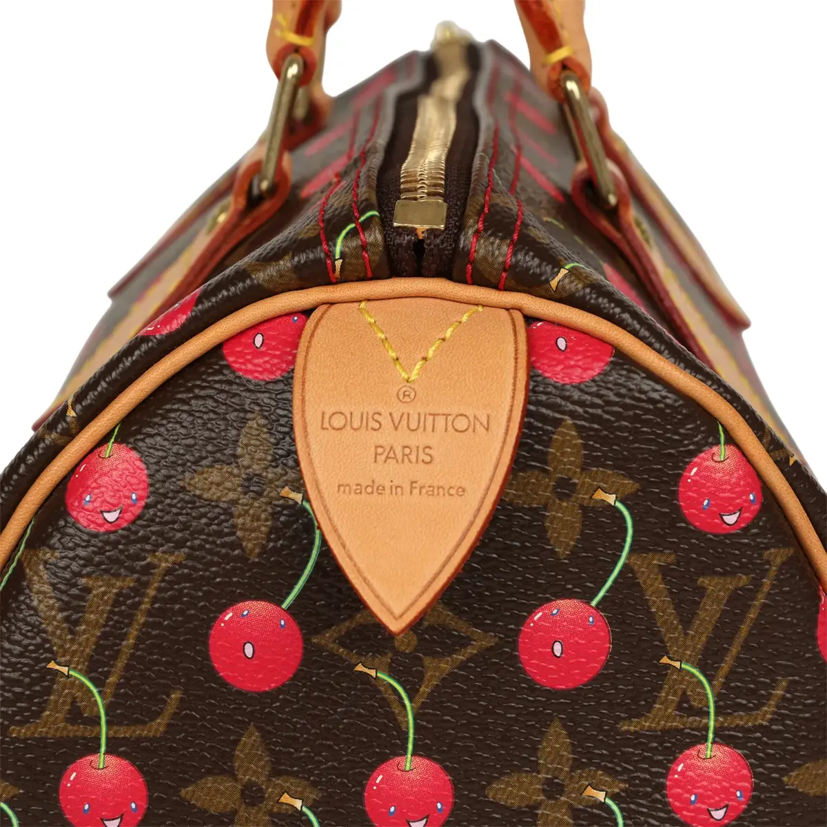 Louis Vuitton Vintage Louis Vuitton x Takashi Murkami Cheries Speedy 25 Brown and Red Cherry Monogram Gold Hardware | Thumbnail 8 Louis Vuitton Vintage Louis Vuitton x Takashi Murkami Cheries Speedy 25 Brown and Red Cherry Monogram Gold Hardware | Thumbnail 8