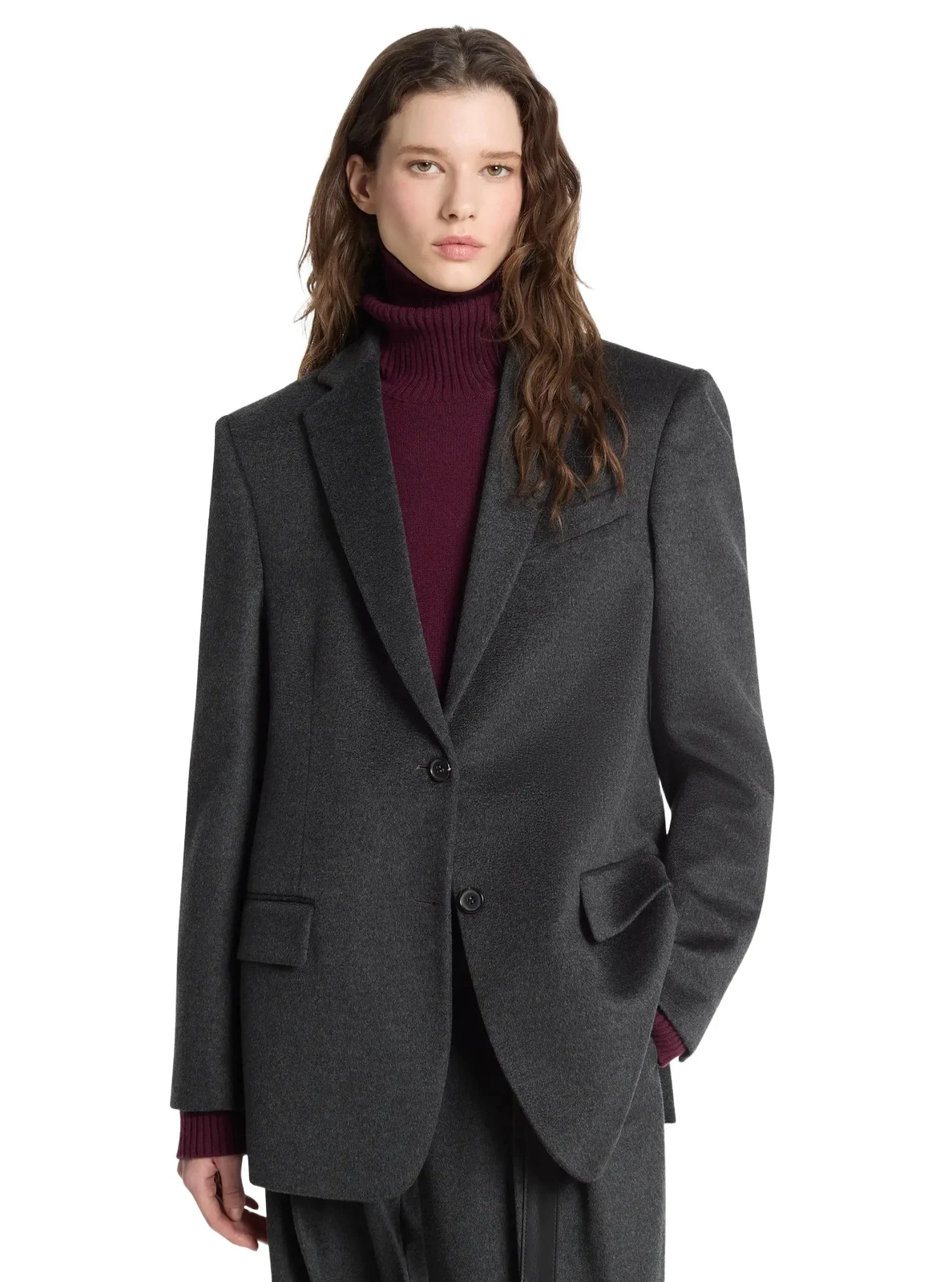 Michael Kors Collection Nico Cashmere Blend Blazer in Grey