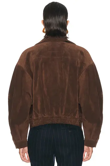 Saint Laurent Suede Funnel Neck Jacket | Thumbnail 4 Saint Laurent Suede Funnel Neck Jacket | Thumbnail 4