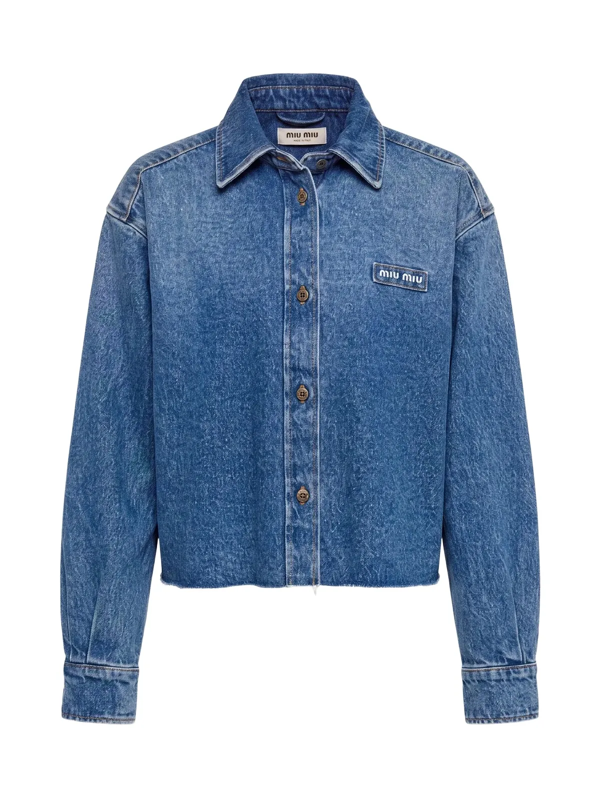 Miu Miu Raw Hem Denim Shirt