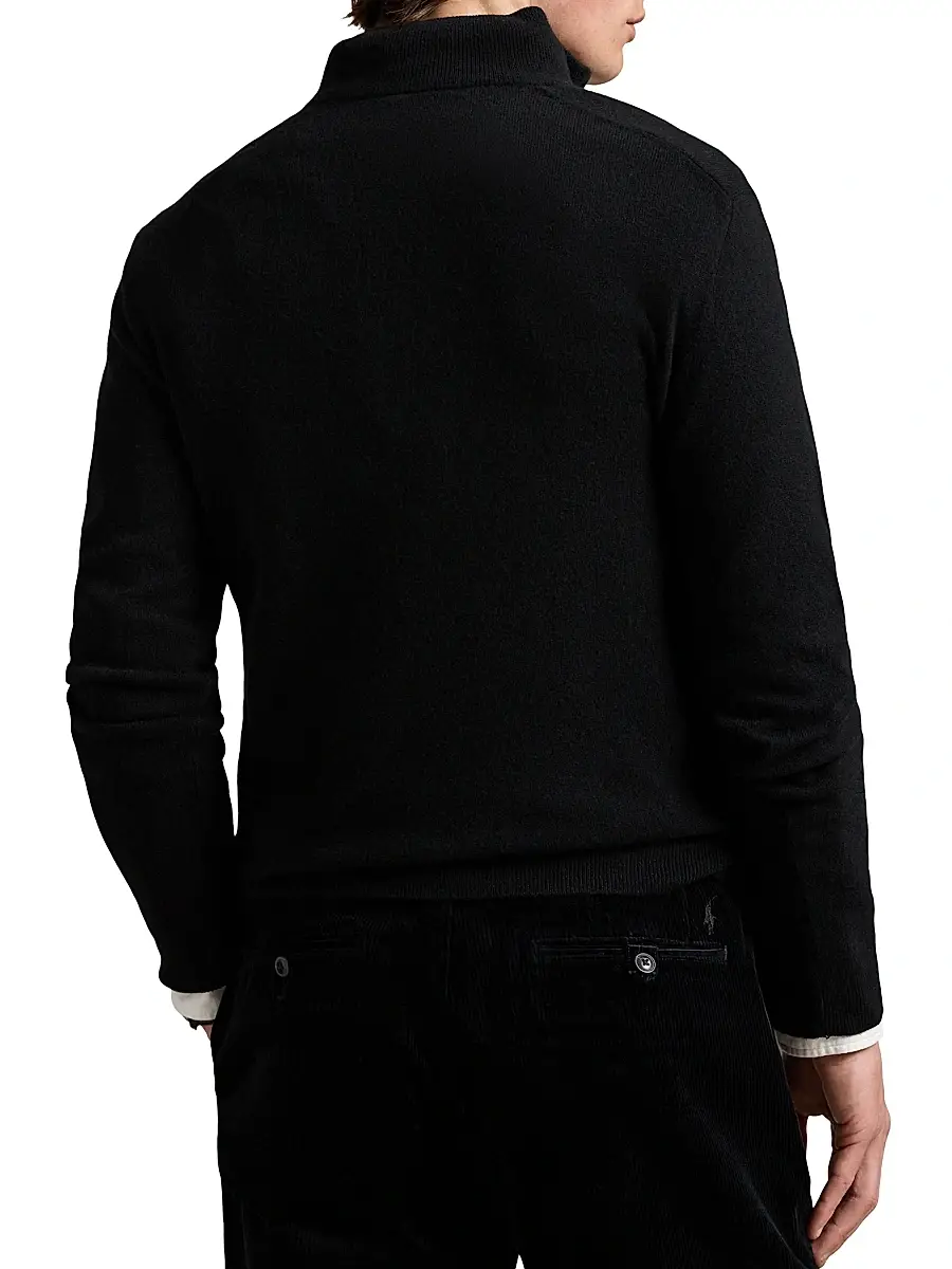 Polo Ralph Lauren Men's Logo Wool Quarter-Zip Sweater | Thumbnail 4 Polo Ralph Lauren Men's Logo Wool Quarter-Zip Sweater | Thumbnail 4