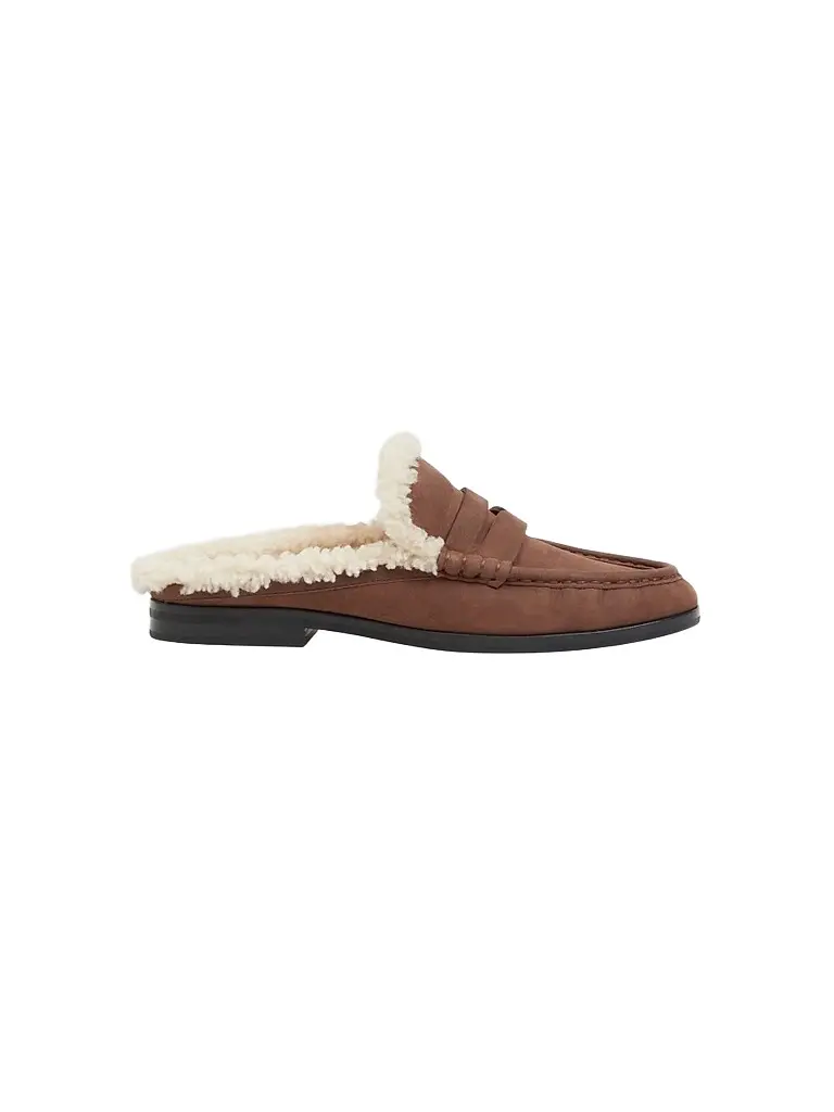 Simkhai Women's Dean Shearling-Lined Loafer Mules