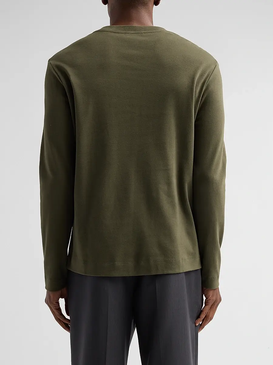 Vince Men's Peached-Face Cotton Jersey Long-Sleeve T-Shirt | Thumbnail 3 Vince Men's Peached-Face Cotton Jersey Long-Sleeve T-Shirt | Thumbnail 3