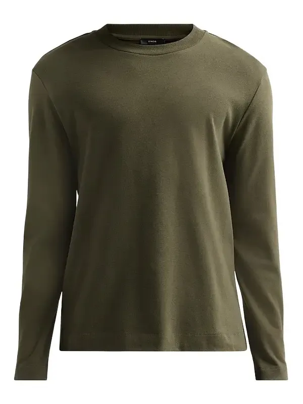 Men's Peached-Face Cotton Jersey Long-Sleeve T-Shirt