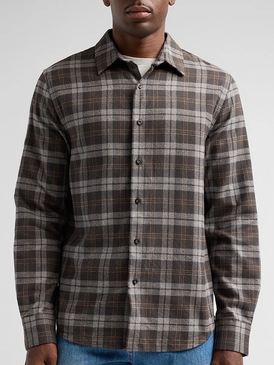Vince Men's Tom Plaid Cotton Shirt | Thumbnail 5 Vince Men's Tom Plaid Cotton Shirt | Thumbnail 5