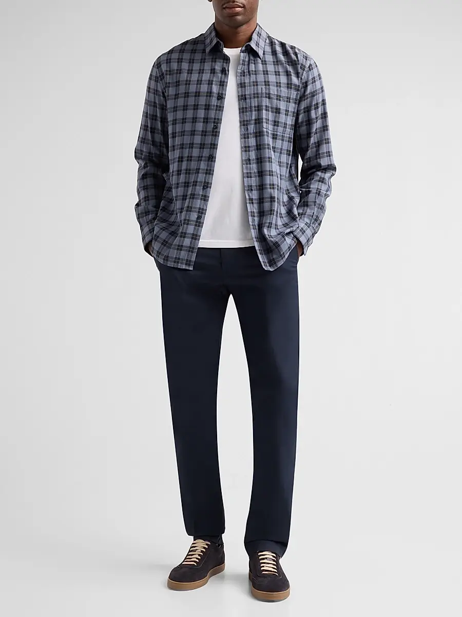 Vince Men's Allen Plaid Cotton Shirt | Thumbnail 2 Vince Men's Allen Plaid Cotton Shirt | Thumbnail 2
