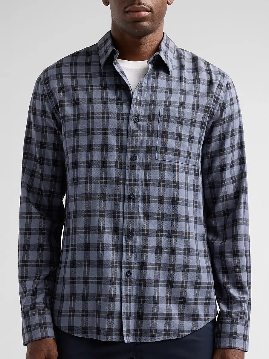 Vince Men's Allen Plaid Cotton Shirt | Thumbnail 5 Vince Men's Allen Plaid Cotton Shirt | Thumbnail 5
