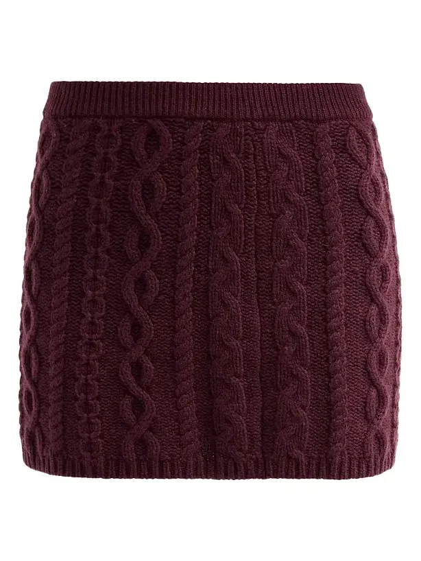 Women's Cable-Knit Cashmere-Wool Mini Skirt