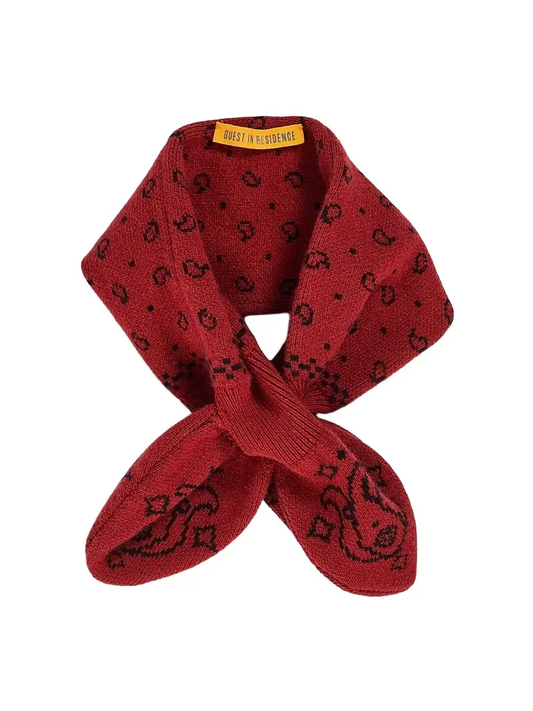 Guest In Residence Women's Bandana Bowtie Scarf - Carmine Black | Image 1 Guest In Residence Women's Bandana Bowtie Scarf - Carmine Black | Image 1