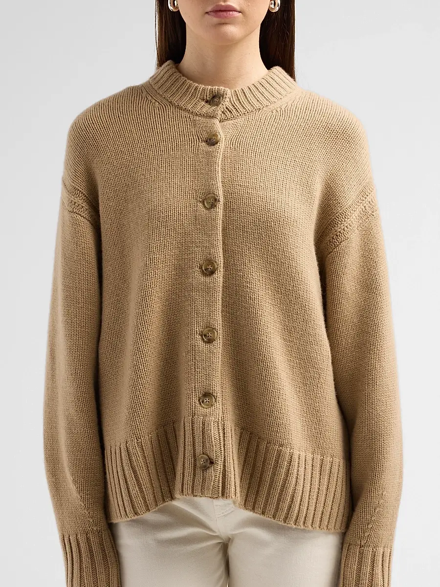 Guest In Residence Women's Cozy Cashmere Crewneck Cardigan | Thumbnail 5 Guest In Residence Women's Cozy Cashmere Crewneck Cardigan | Thumbnail 5