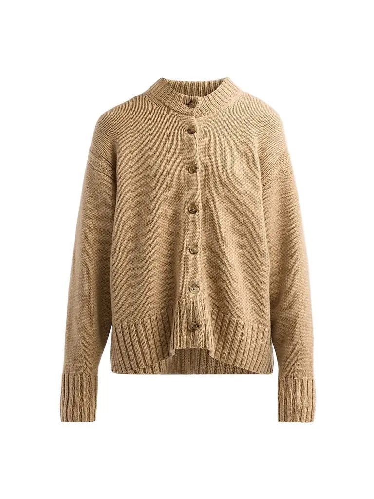 Guest In Residence Women's Cozy Cashmere Crewneck Cardigan - Camel | Image 1 Guest In Residence Women's Cozy Cashmere Crewneck Cardigan - Camel | Image 1