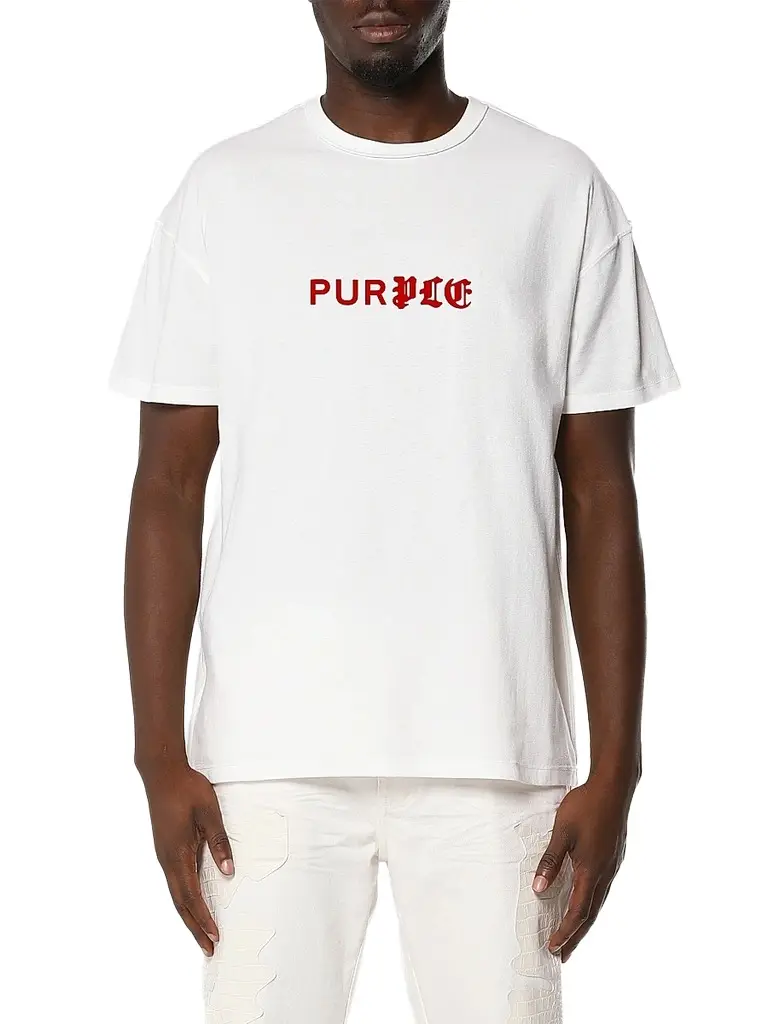 Purple Brand Men's Textured Inside-Out Cotton Jersey T-Shirt - White | Image 1 Purple Brand Men's Textured Inside-Out Cotton Jersey T-Shirt - White | Image 1