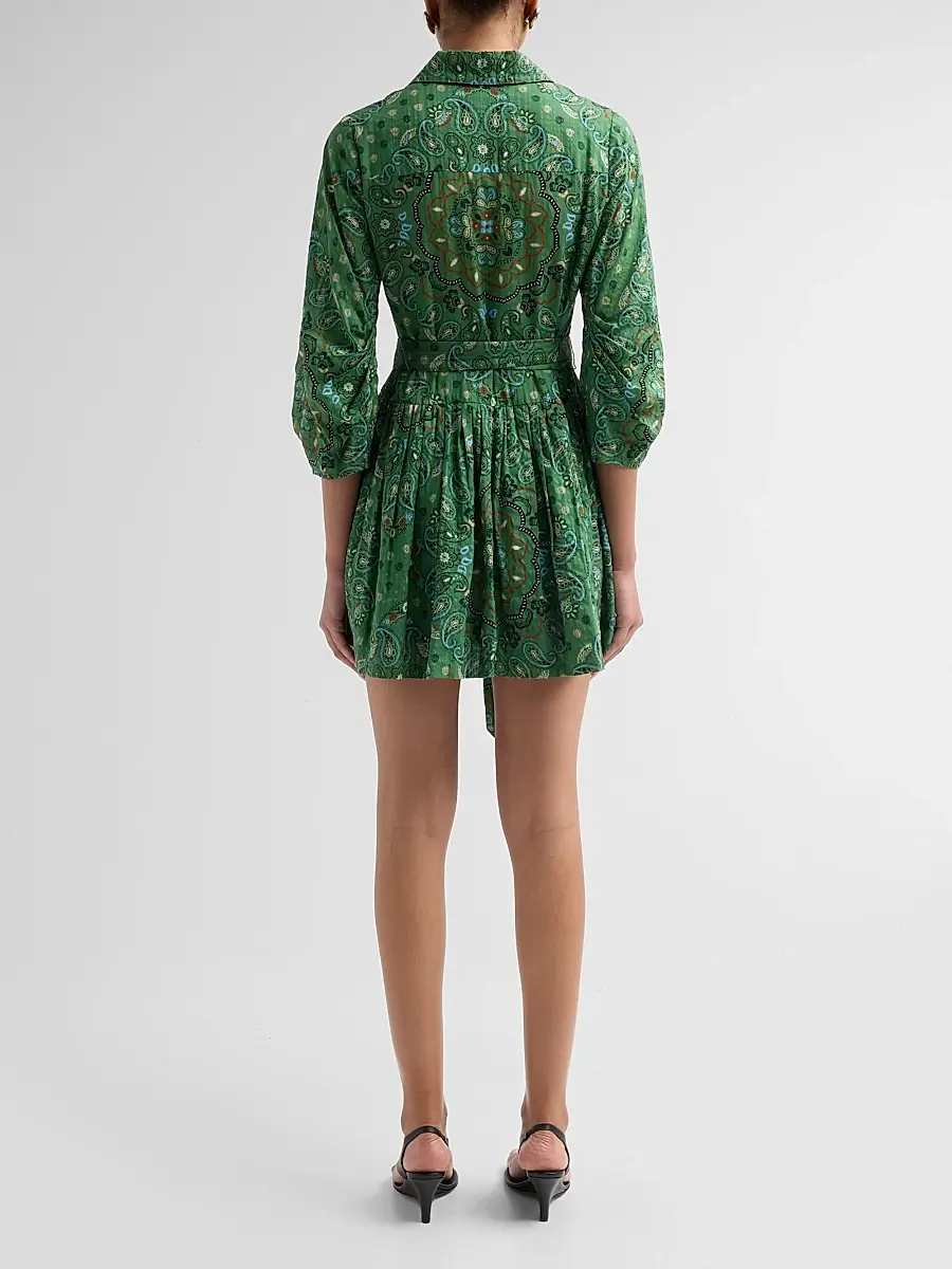 Cara Cara Women's Raya Paisley Cotton Voile Mini Shirtdress | Thumbnail 3 Cara Cara Women's Raya Paisley Cotton Voile Mini Shirtdress | Thumbnail 3