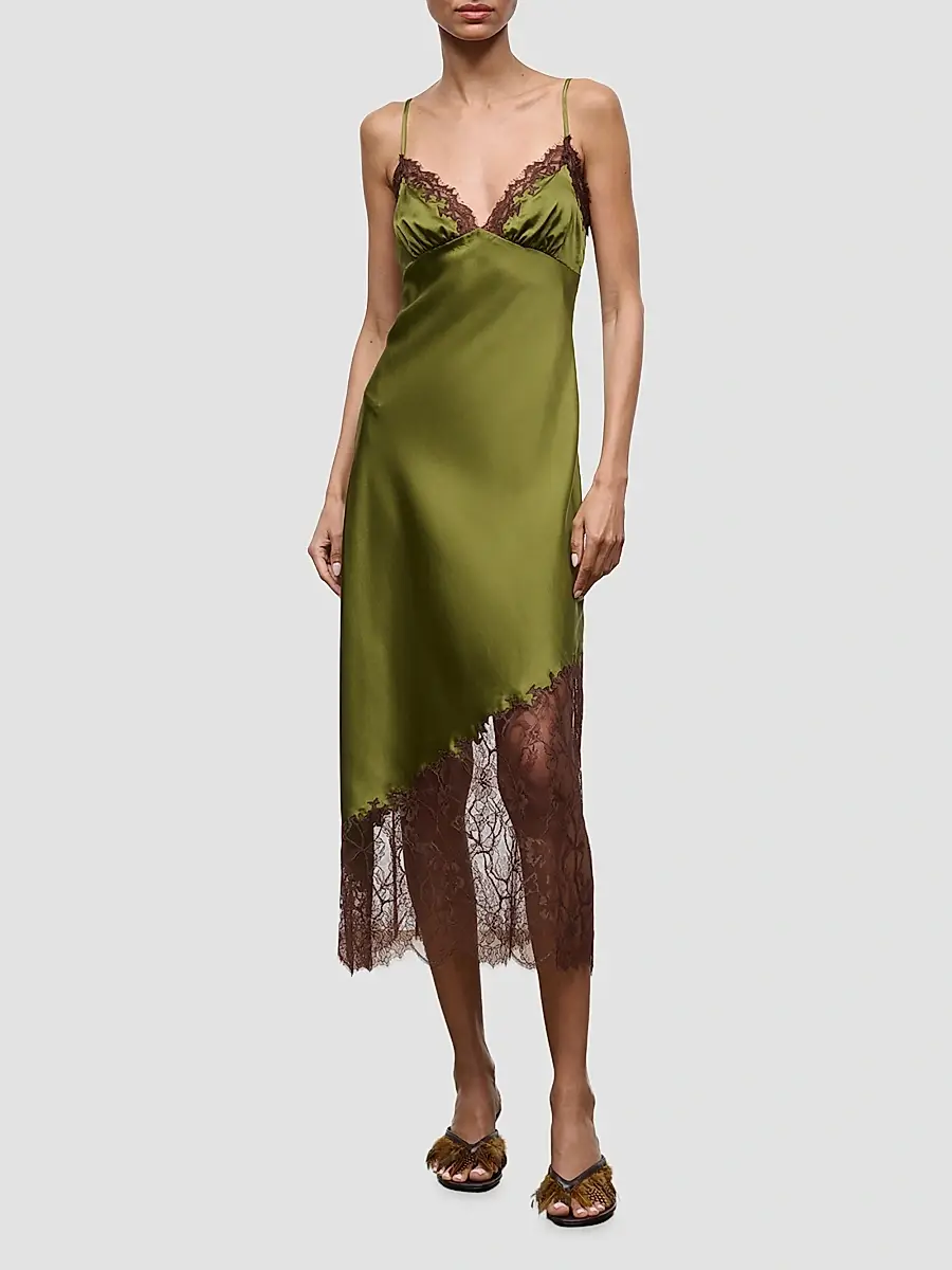 Staud Women's Lara Lace-Trim Silk Slip Dress | Thumbnail 2 Staud Women's Lara Lace-Trim Silk Slip Dress | Thumbnail 2