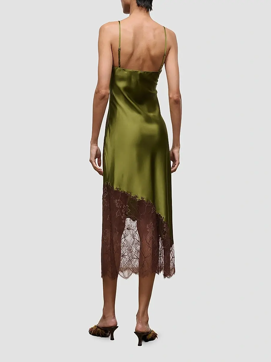 Staud Women's Lara Lace-Trim Silk Slip Dress | Thumbnail 3 Staud Women's Lara Lace-Trim Silk Slip Dress | Thumbnail 3
