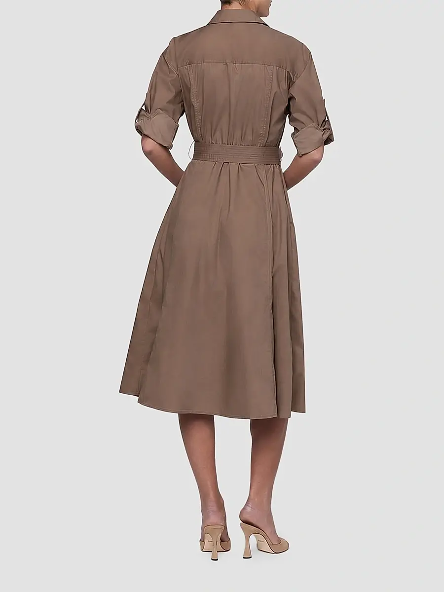 L'Agence Women's Callen Belted Zip-Front Midi Shirtdress | Thumbnail 3 L'Agence Women's Callen Belted Zip-Front Midi Shirtdress | Thumbnail 3