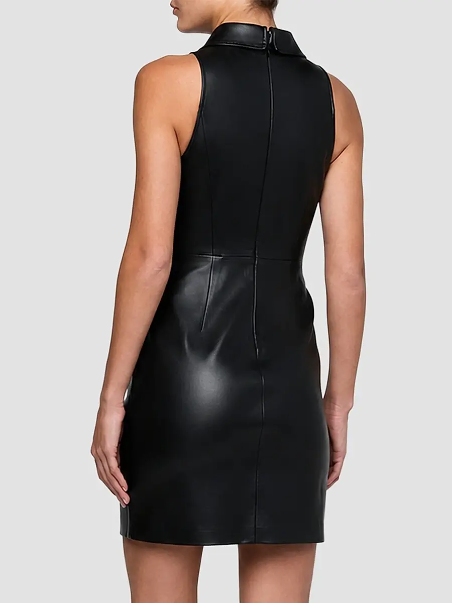 L'Agence Women's Apolline Faux Leather Racer Mini Dress | Thumbnail 3
