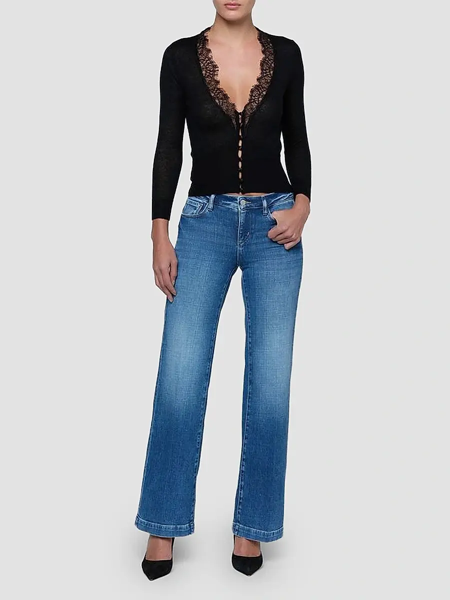L'Agence Women's Eluna Lace-Trim Cardigan | Thumbnail 2