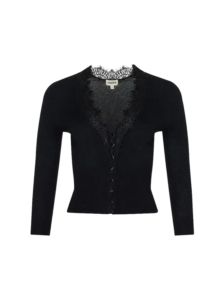 L'Agence Women's Eluna Lace-Trim Cardigan
