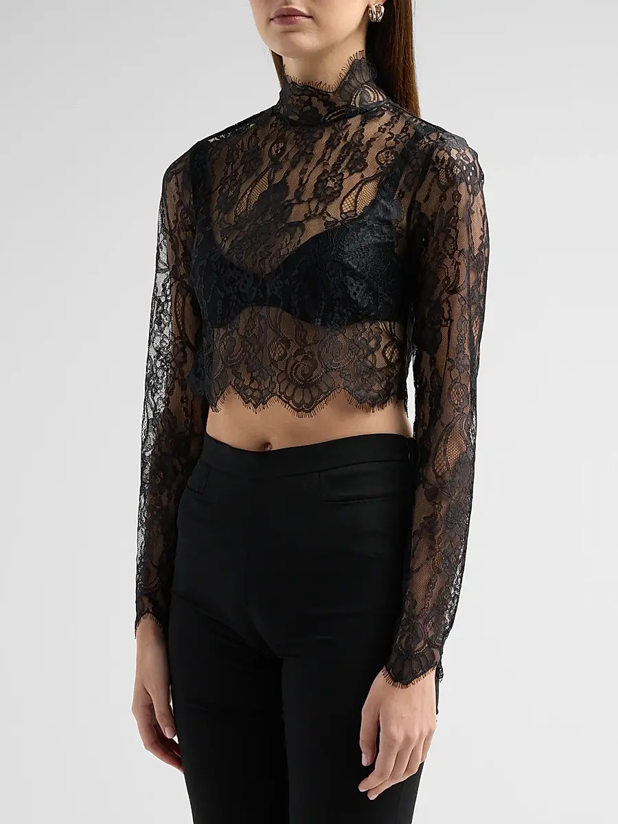 L'Agence Women's Henriette Lace Long-Sleeve Top | Thumbnail 4