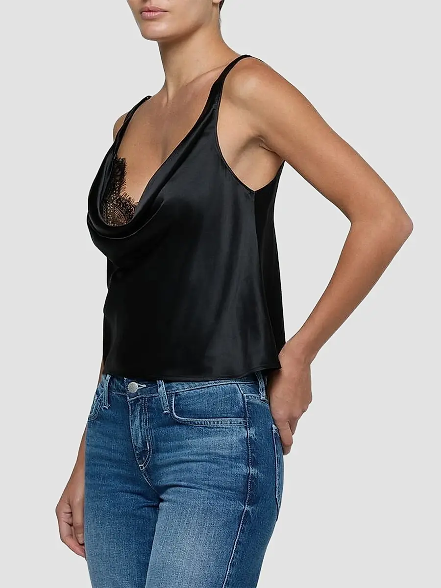 L'Agence Women's Evadne Lace-Trim Cowlneck Tank Top | Thumbnail 5