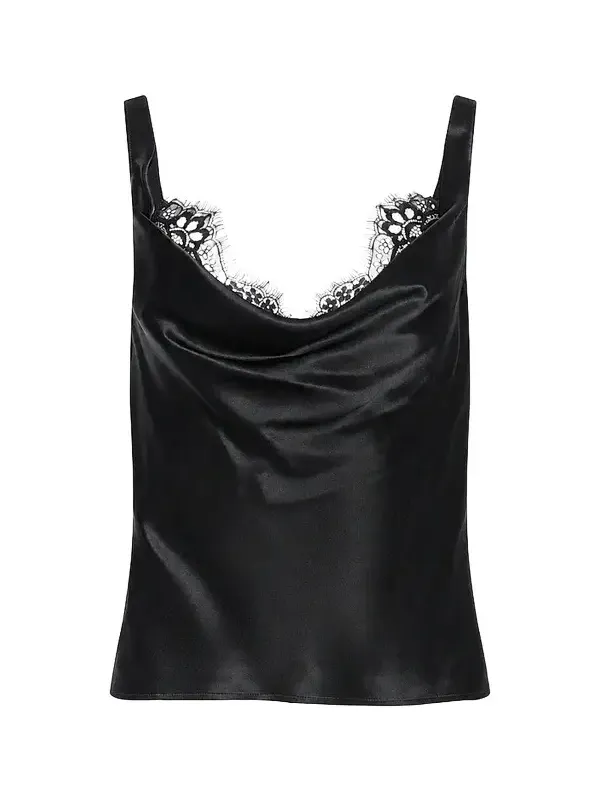 Women's Evadne Lace-Trim Cowlneck Tank Top Women's Evadne Lace-Trim Cowlneck Tank Top