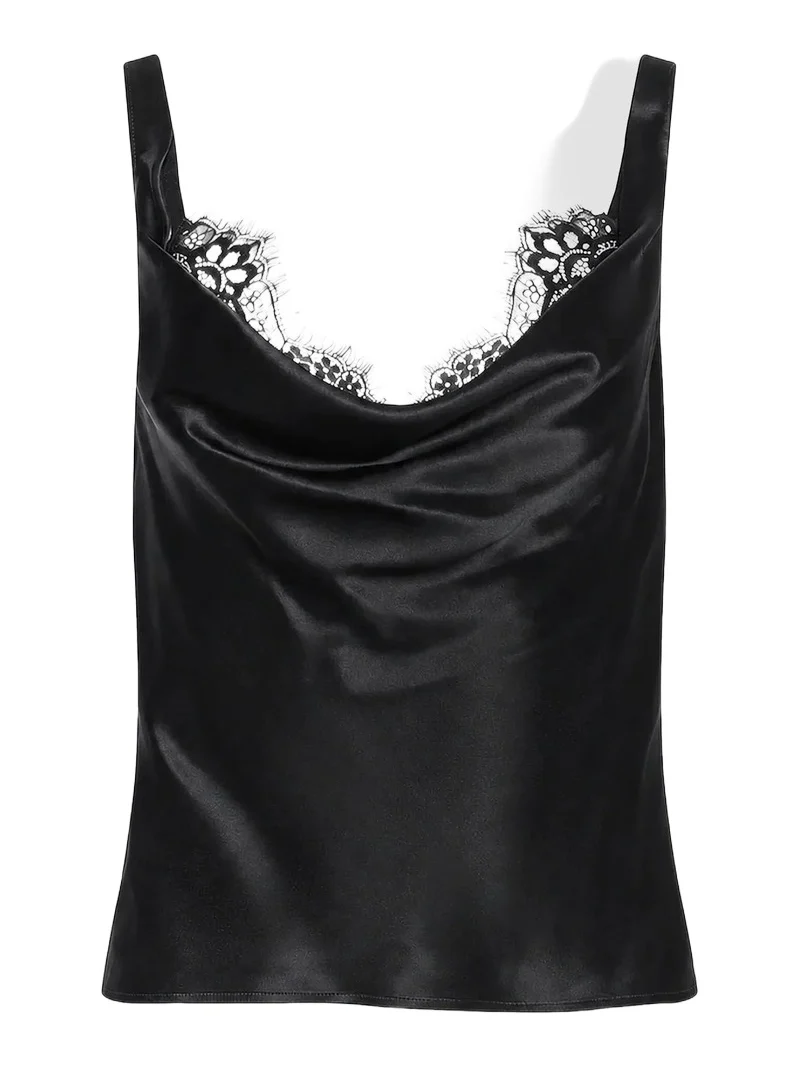 Women's Evadne Lace-Trim Cowlneck Tank Top Women's Evadne Lace-Trim Cowlneck Tank Top