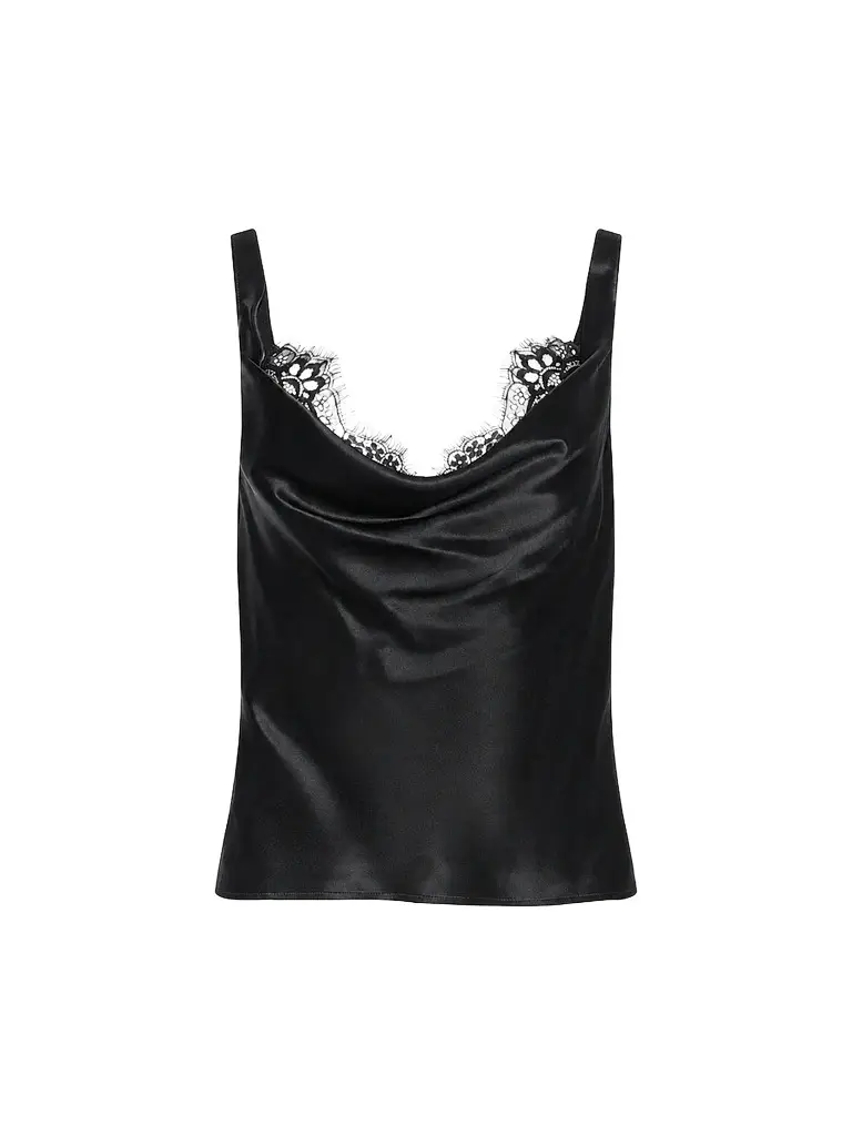 L'Agence Women's Evadne Lace-Trim Cowlneck Tank Top