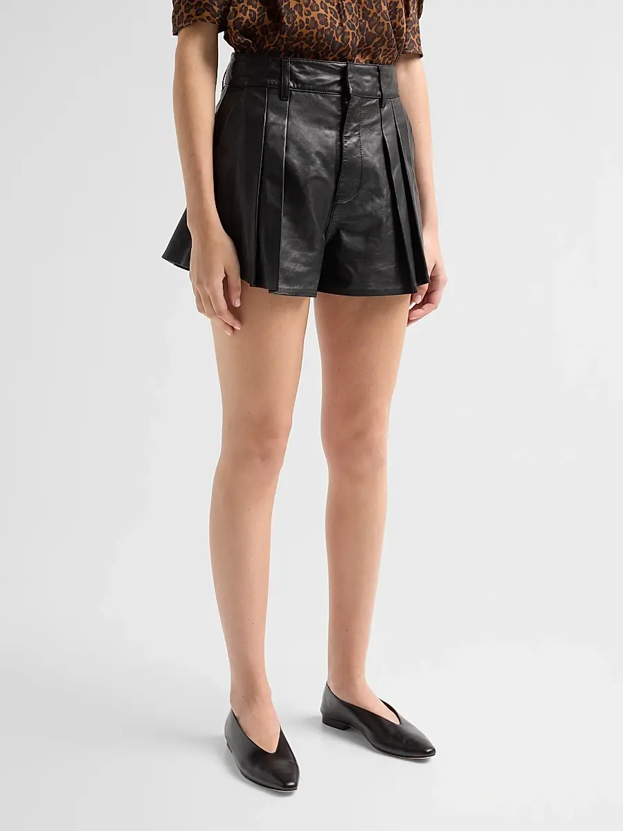 Frame Women's The Leather Structural Shorts | Thumbnail 4 Frame Women's The Leather Structural Shorts | Thumbnail 4