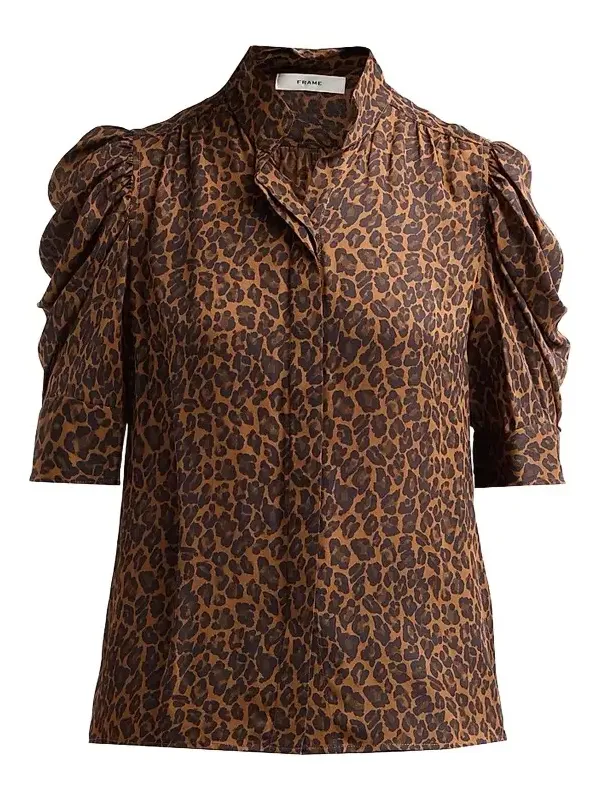 Frame Women's The Gillian Leopard Print Top
