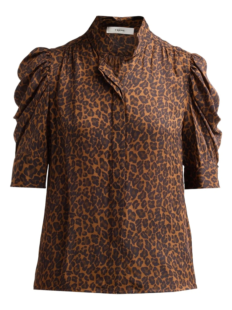 Frame Women's The Gillian Leopard Print Top
