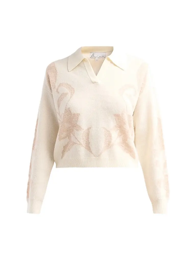 Design History Women's Delia Wool-Blend Knitted Top - Dove Combo | Image 1 Design History Women's Delia Wool-Blend Knitted Top - Dove Combo | Image 1